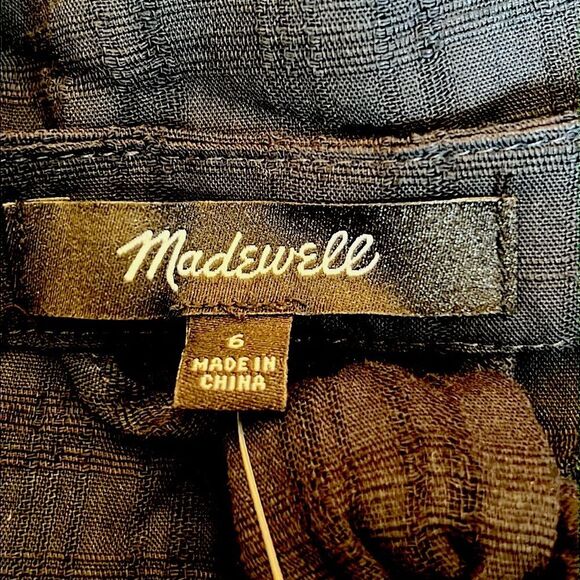 NWT Madewell Dress Tie-Waist Tiered in Windowpane 6 - Picture 2 of 9